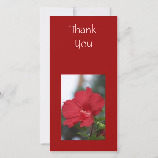 Dank je wel Red Hibiscus Bedankkaart (Voorkant)