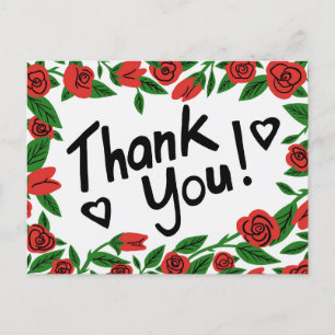 DANK JE WEL Red Roses Frame Bloemstuk Custom  Briefkaart
