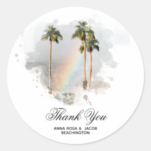 *~* DANK JE WEL Regenboog TROPISCH EXOTISCH AR11 Ronde Sticker