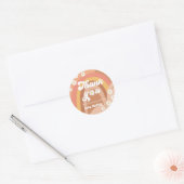 Dank je wel Retro Hippie Rainbow Daisy Favor Girl Ronde Sticker (Envelop)