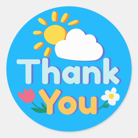 Dank je wel ronde sticker (Voorkant)