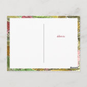 Dank Je Wel Roze Bloemige Waterverf Briefkaart (Achterkant)