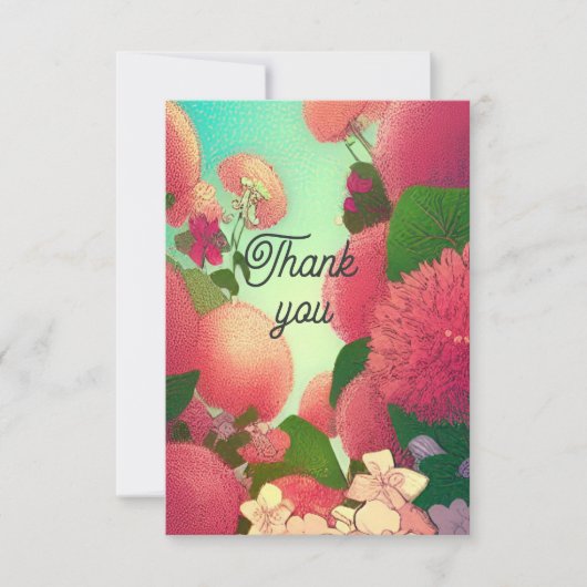 Dank je wel, roze fuchsia kat stempels bedankkaart (Voorkant)