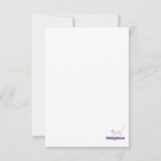 Dank je wel, roze fuchsia kat stempels bedankkaart (Achterkant)