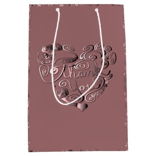 "Dank je wel" Roze Geschenktas Medium Cadeauzakje (Voorkant)