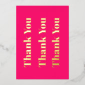 Dank Je Wel Roze Goud Folie Uitnodiging (Voorkant)