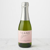 Dank je wel Roze & Perzik Bruidsfeestje Sparkling Wijnetiket (Voorkant)