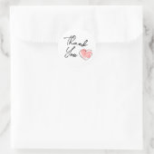 Dank Je Wel Roze Waterverf Hart Ronde Sticker (Tas)