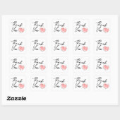 Dank Je Wel Roze Waterverf Hart Vierkante Sticker (Vel)