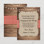 Dank je wel Rustieke Kaarten Hout Rode Burlap Huwe (Voorkant / Achterkant)