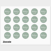 Dank je wel Saliegroen Bruiloft Ronde Sticker (Vel)