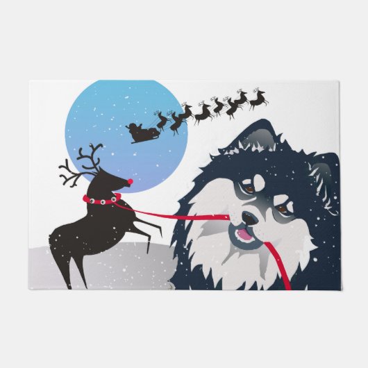 DANK JE WEL SANTA - Finse Lapphond deurmat 2 maten (Voorkant)