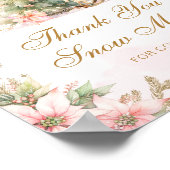 Dank je wel sneeuwveel kerstboom baby shower poster (Hoek)