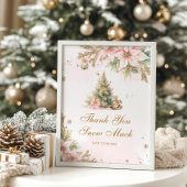Dank je wel sneeuwveel kerstboom baby shower poster