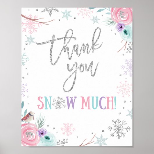 Dank je wel Snow Much Winter Onederland Birthday Poster (Voorkant)