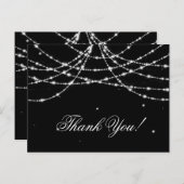 Dank je wel, Sparkling String Black Briefkaart (Voorkant / Achterkant)