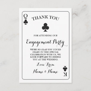 Dank je wel Speelkaarten Koning Koningin Aas van K Kaart