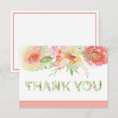 Dank je wel, Spring Waterverf Flowers Bedankkaart (Voorkant / Achterkant)