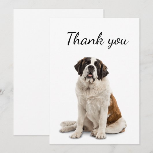 Dank je wel St. Bernard Dog Pet Animal Bedankkaart (Voorkant / Achterkant)