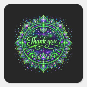 Dank Je Wel Stijlvol Ontwerp voor Dankbaarheid Vierkante Sticker
