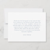 Dank Je Wel Stijlvol Something Blue Bruidsfeest Bedankkaart (Achterkant)