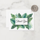 dank je wel , stijlvolle groene palmbladeren bruil notitiekaartje (Voorkant / Achterkant in situ)