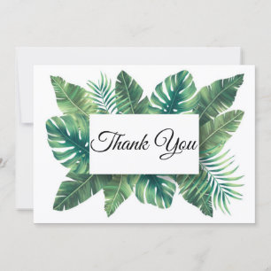 dank je wel , stijlvolle groene palmbladeren bruil notitiekaartje