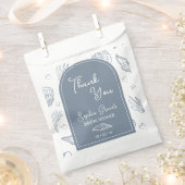 Dank je wel Stofblauwe Schelpen Krabbels Bedankzakje (Geknipt)