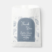 Dank je wel Stofblauwe Schelpen Krabbels Bedankzakje (Voorkant)