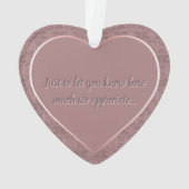 "Dank je wel" Stofrozen Roze Acryl Ornament (achterkant)