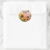 🌻Dank je wel  Sunny Petals & Scarlet Blooms Ronde Sticker (Tas)