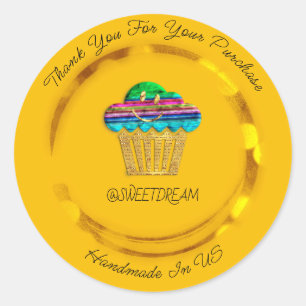Dank je wel Sweet Muffin Snoep Golden Smile Ronde Sticker