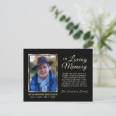 Dank je wel Sympathie Rouw Herdenking Goud FOTO Briefkaart (Staand voorkant)