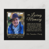 Dank je wel Sympathie Rouw Herdenking Goud FOTO Briefkaart (Voorkant)