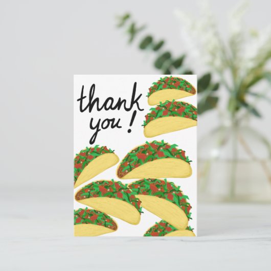 DANK JE WEL! Taco Lawine Heerlijk Briefkaart (Staand voorkant)