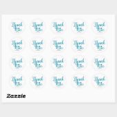DANK JE WEL Teal Lettertype-EIGEN KLEUR op Maat Ge Ronde Sticker (Vel)