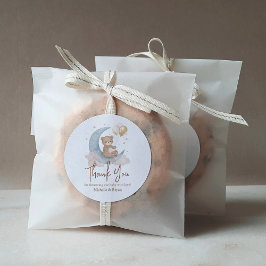 Dank je wel Teddy Beer Baby Shower Ronde Sticker