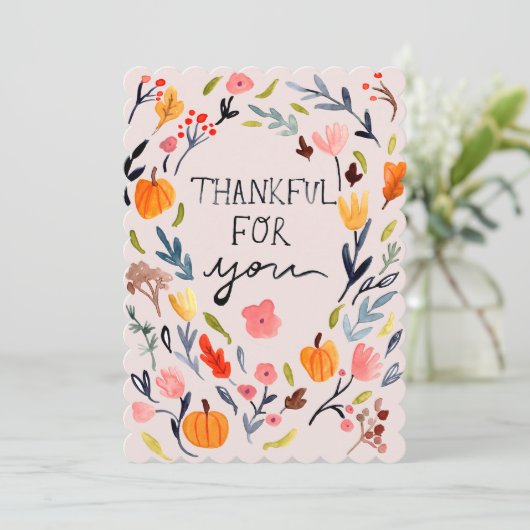 Dank je wel Thanksgiving Kaart (Staand voorkant)