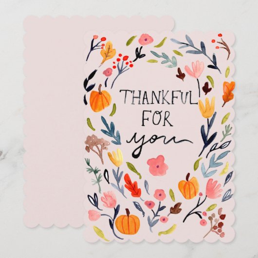 Dank je wel Thanksgiving Kaart (Voorkant / Achterkant)