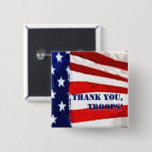 Dank je wel, troepen! Amerikaanse vlag Button (Voorkant /achterkant)