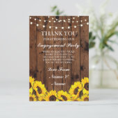 Dank je wel Trouw Rustiek Hout Zonnebloemen Kaart (Staand voorkant)