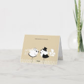 Dank je wel Trouw vogels gevouwen kaart (Achterkant)