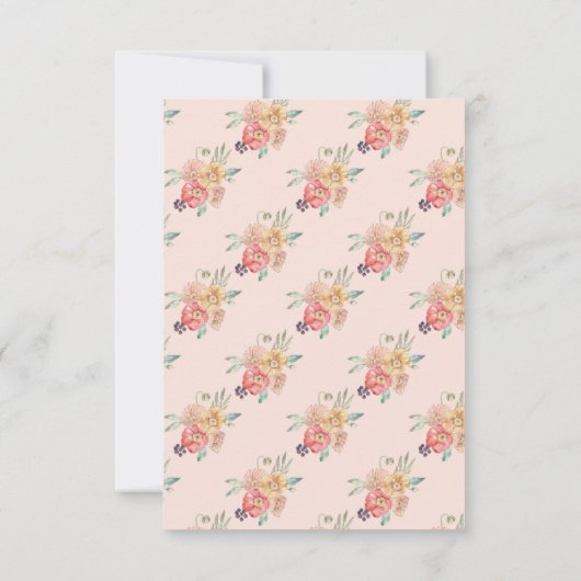 Dank je wel Trouw Watercolor Bloemen Huwelijksaanz Bedankkaart (Achterkant)