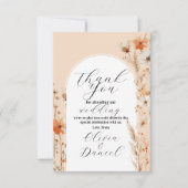 Dank je wel Trouwzomer Bloemen Boho Bedankkaart (Voorkant)