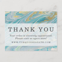 Dank je wel Turquoise Goud Agaat Steen Geode Coupo Briefkaart