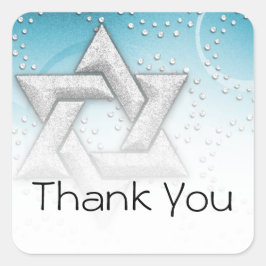 Dank je wel Turquoise Shimmer Star van David Vierkante Sticker