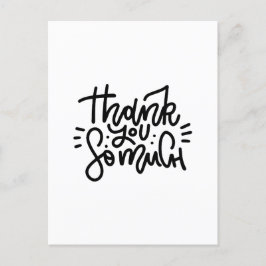Dank je wel typografie ansichtkaart briefkaart