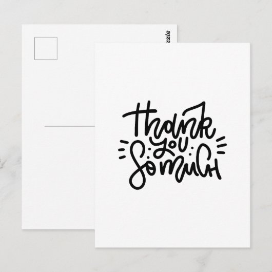 Dank je wel typografie briefkaart (Voorkant / Achterkant)