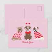 Dank je wel Valentijnsdag Amerikaanse Pit Bull Ter Briefkaart (Voorkant / Achterkant)