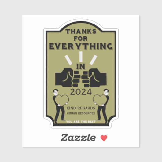 Dank je wel van Human Resources Sticker (Vel)